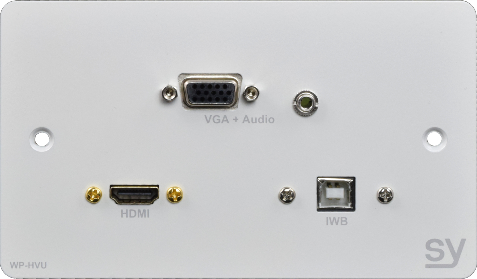 SY Electronics SY-WP-HVU-BW socket-outlet VGA + HDMI + 3.5mm + USB Typ