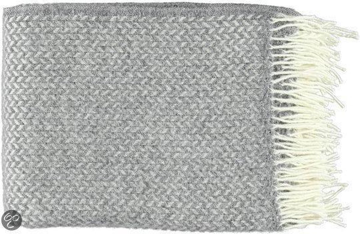 Klippan Yllefabrik Plaid en laine Polka gris