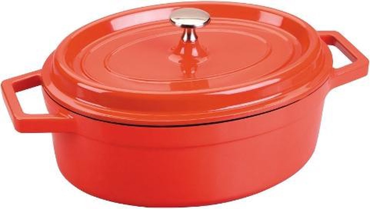 LACOR Cocotte ovale avec couvercle rouge 25927