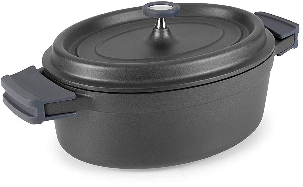 LACOR Cocotte ovale avec couvercle noir 25933