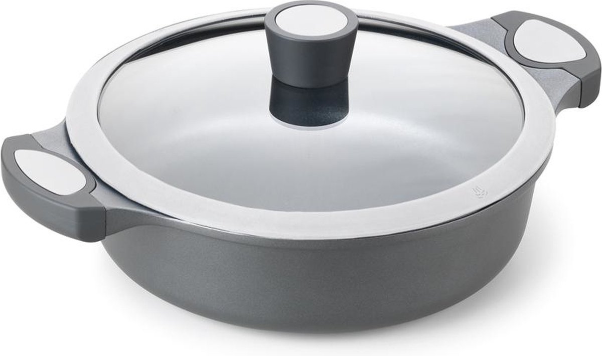 ALZA MATRIX cocotte basse avec couvercle en fonte d'aluminium de 36 cm.