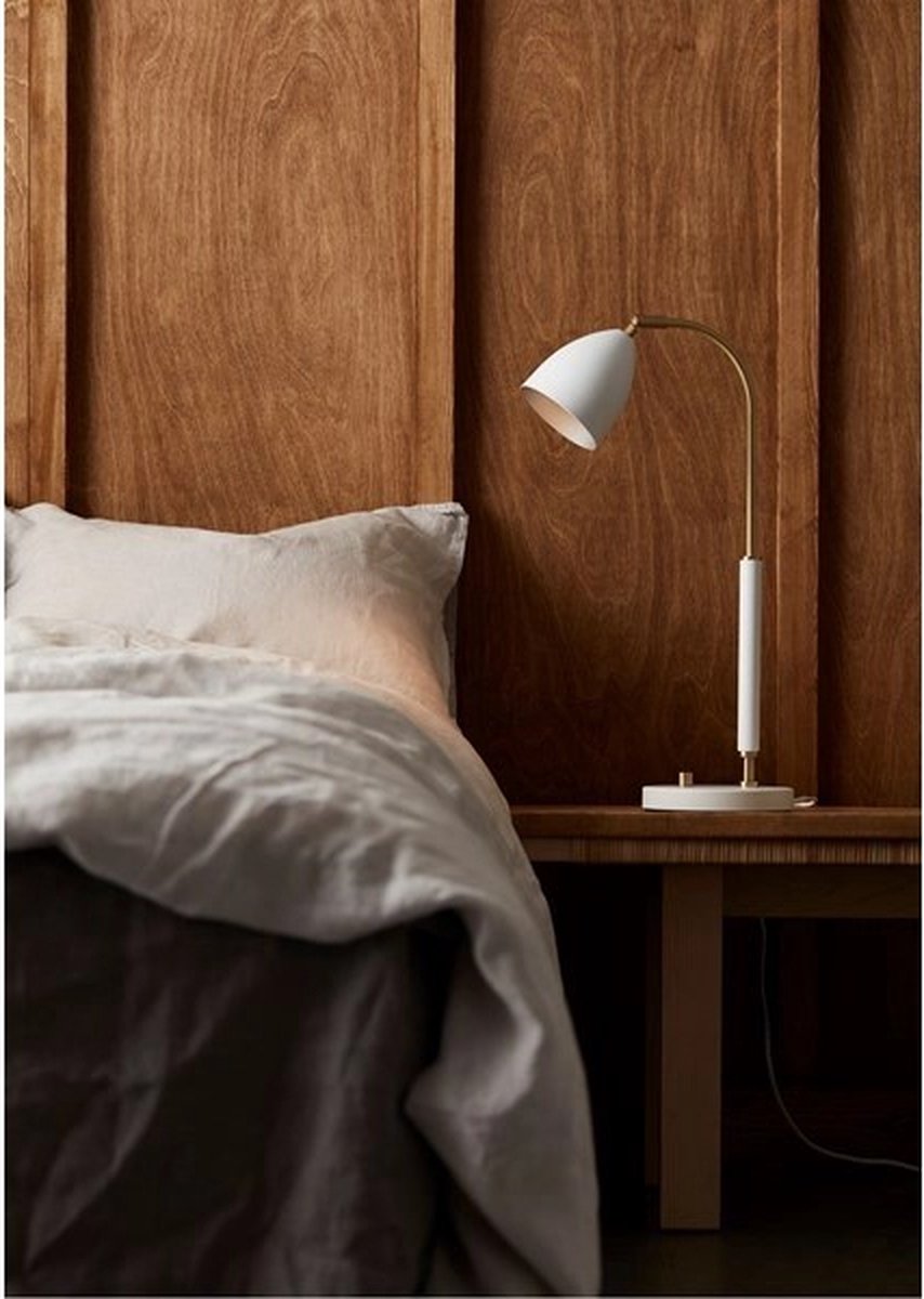 Belid Lampe de table Deluxe blanc, laiton
