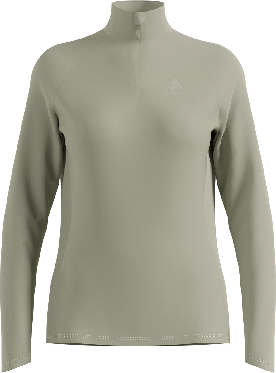 Odlo Essentials Ceramiwarm Mid Layer Half Zip Femme XL - Vert, parfait pour les courses par temps froid avec isolation optimale
