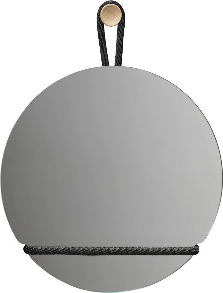 Design House Stockholm Miroir Lasso rond Transparent-noir