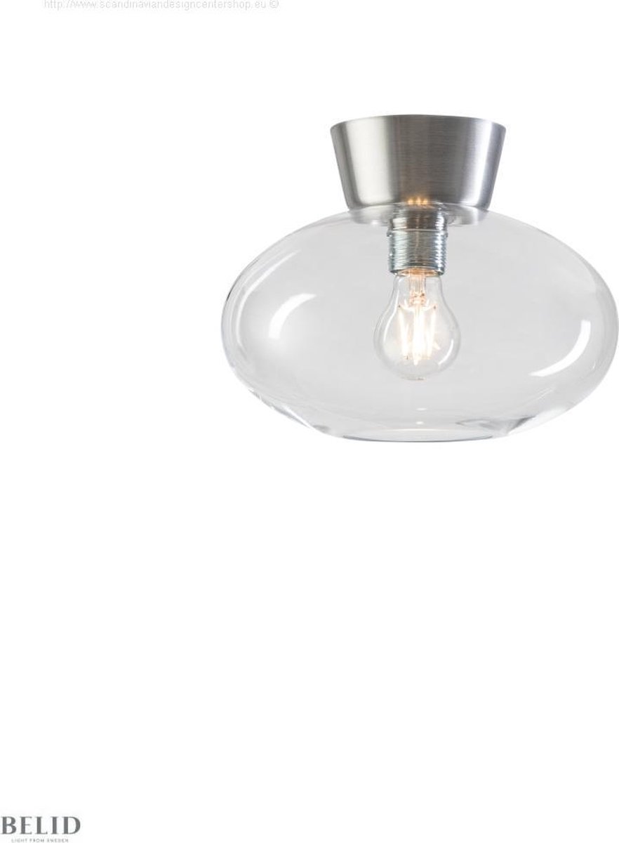 Belid Plafonnier verre transparent Bullo Ø27 cm Aluminium