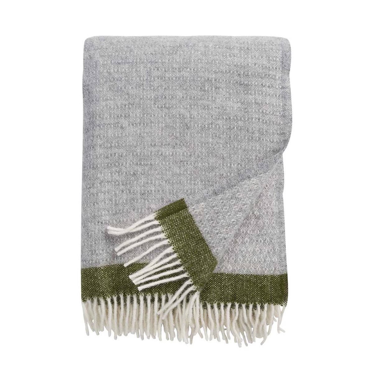 Klippan Yllefabrik Plaid en laine Hampus 130x200 cm Gris-avocat