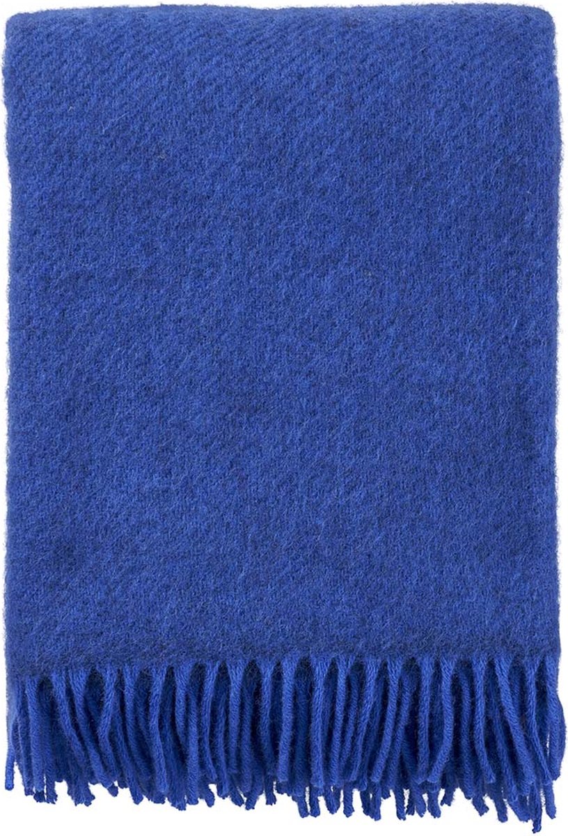 Klippan Yllefabrik Plaid en laine Gotland 130x200cm Bleu