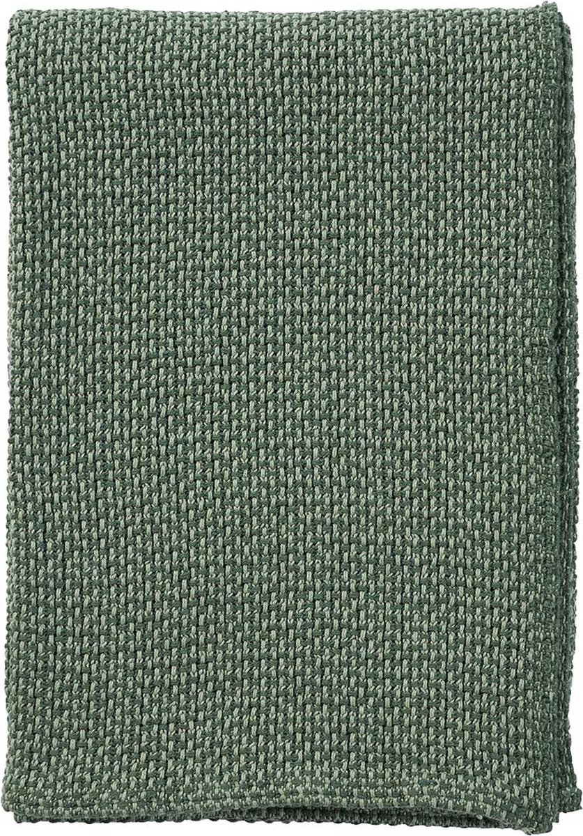 Klippan Yllefabrik Couverture en coton Basket 130x180 cm Vert