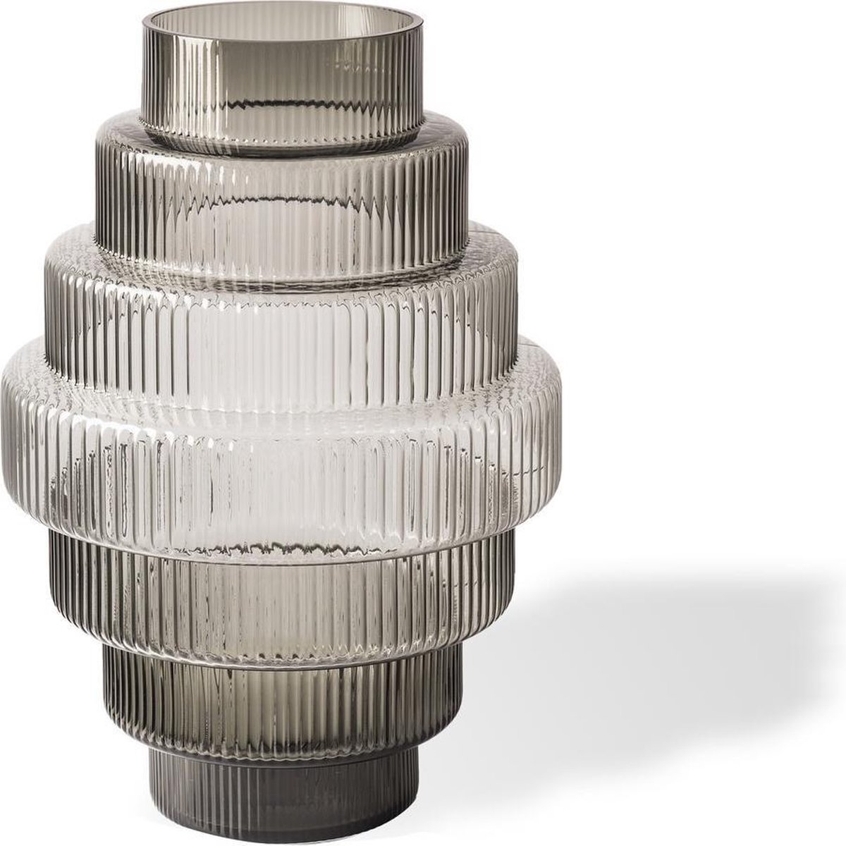 POLSPOTTEN Vase Steps L 50 cm Gris foncé