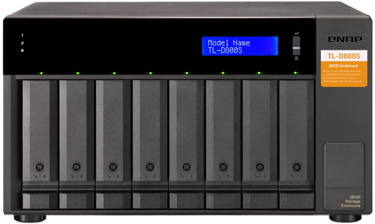 QNAP TL-D800S High-performance desktop SATA 6Gbps JBOD storage enclosure