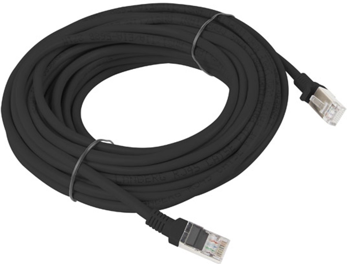 Lanberg patch cable - 10 m - black RAL 9004 - Sort - 10m