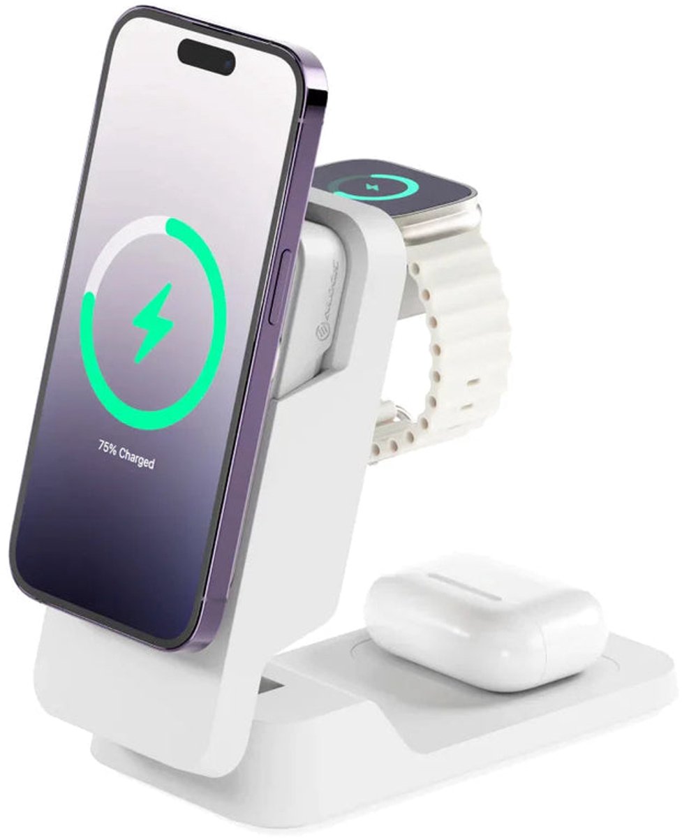 ALOGIC Matrix ULTIMATE 3-in-1 Wireless Charger with 5.000mAh MagSafe Power Bank