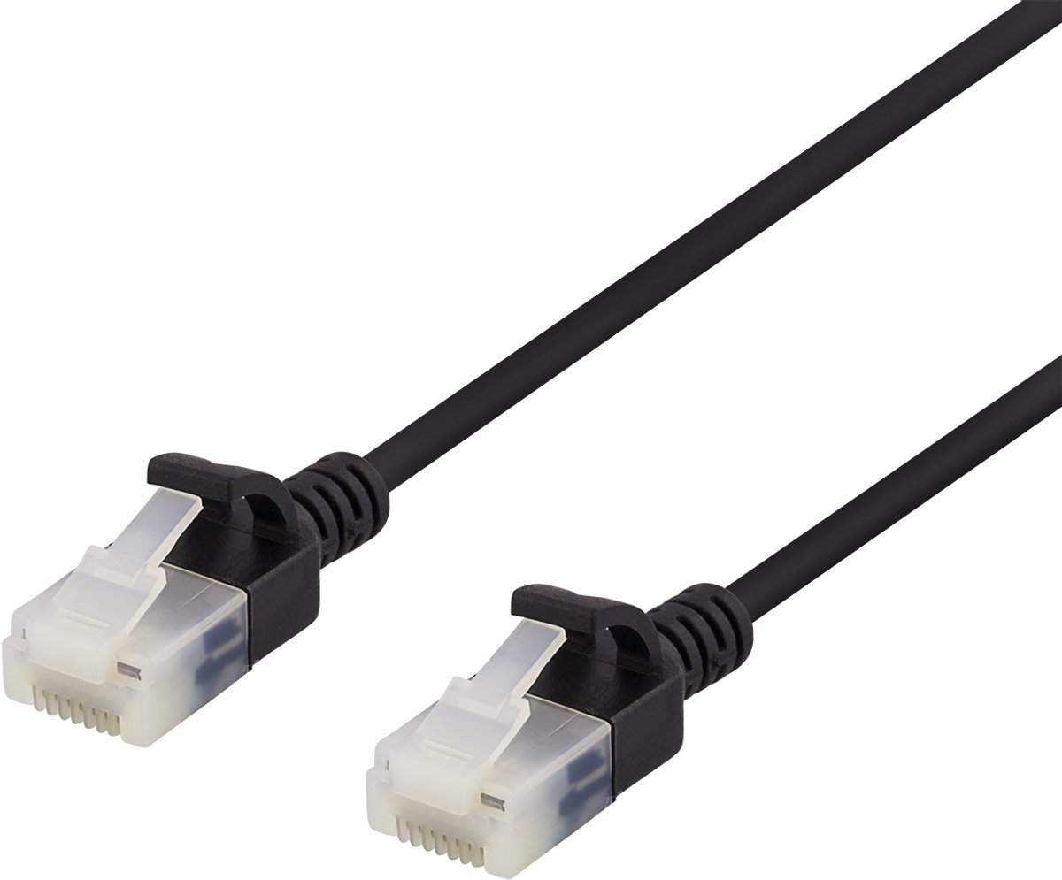 Deltaco patch cable - 1 m - black - Sort - 1m