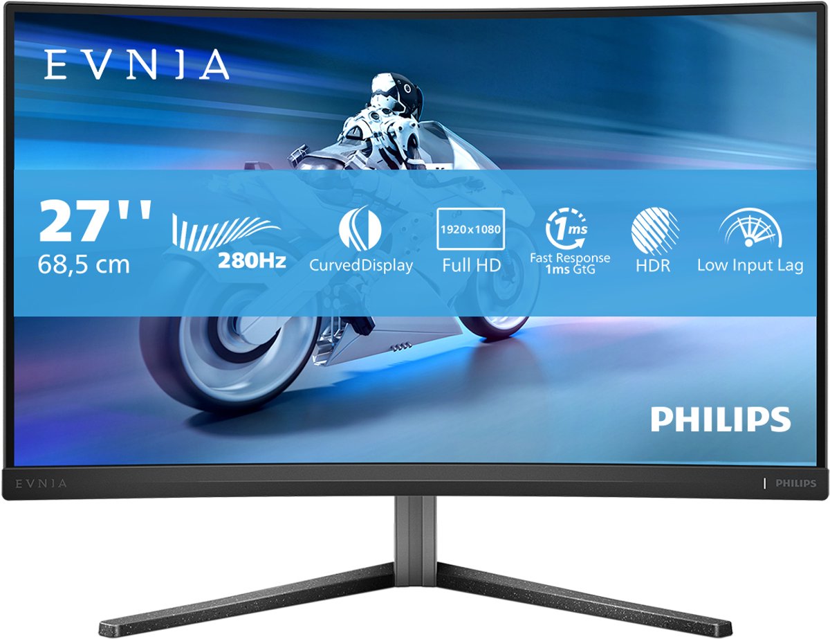 27" Philips Evnia 5000 27M2C5200W - 1920x1080 (FHD) - 280Hz - VA