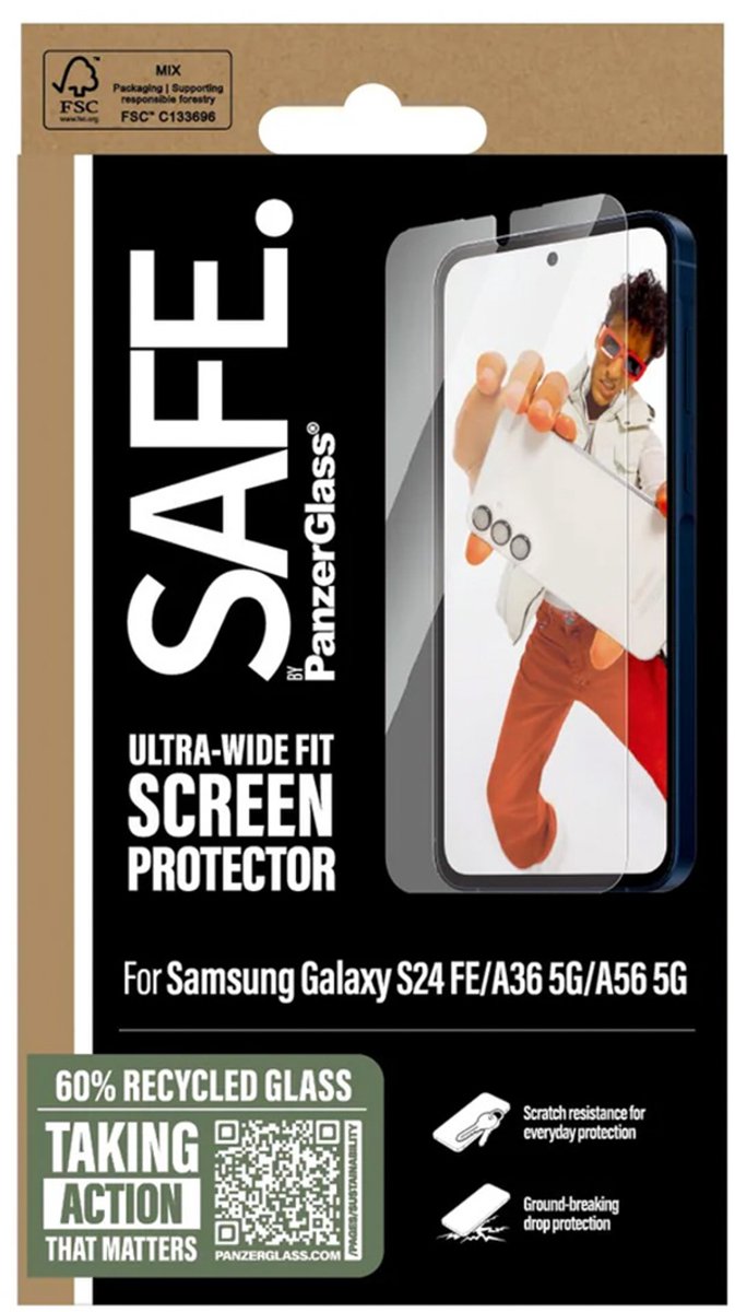 PanzerGlass SAFE. by - screen protector for mobile phone - ultra-wide fit