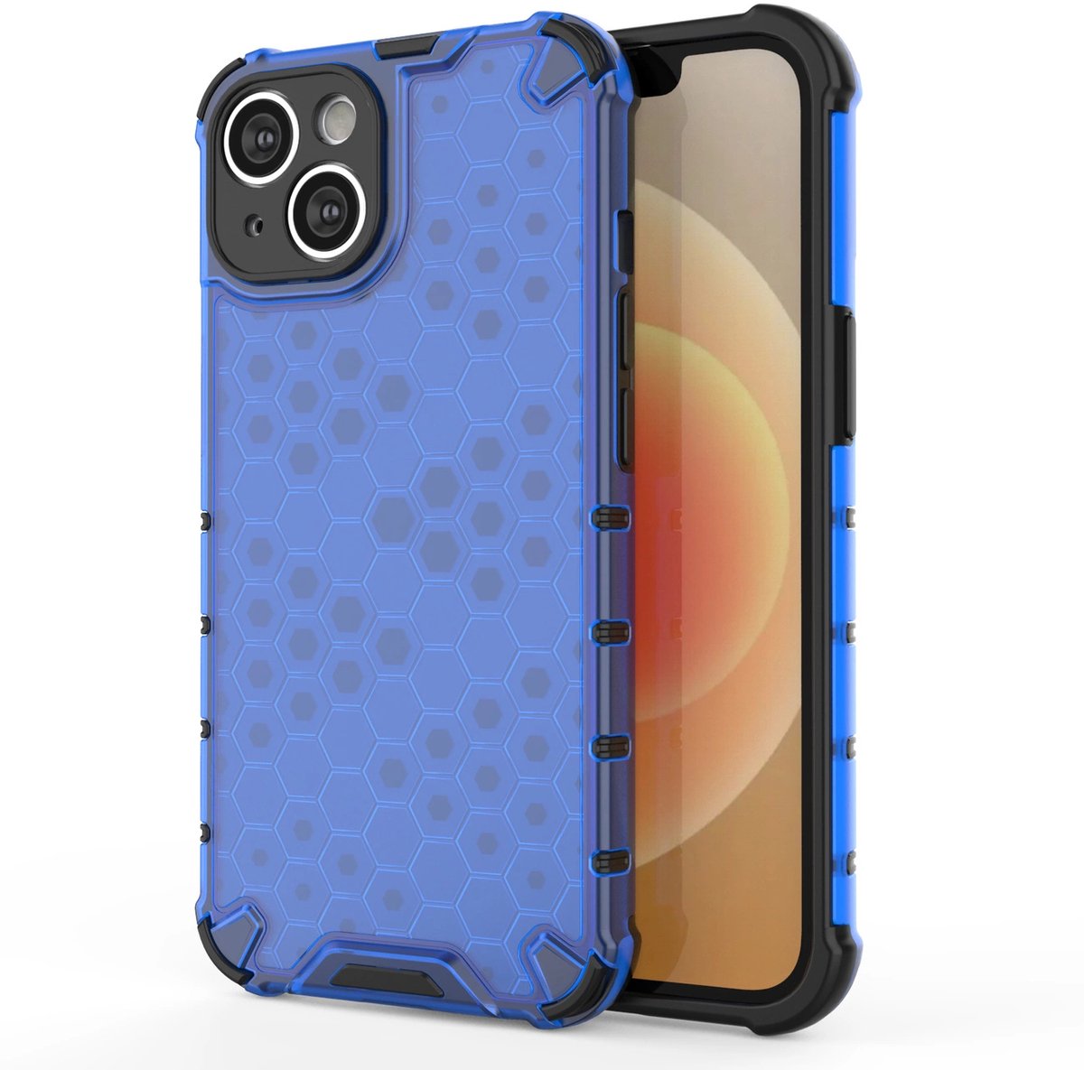 Hurtel Honeycomb Case for iPhone 14 Plus Armored Hybrid Cover Blue