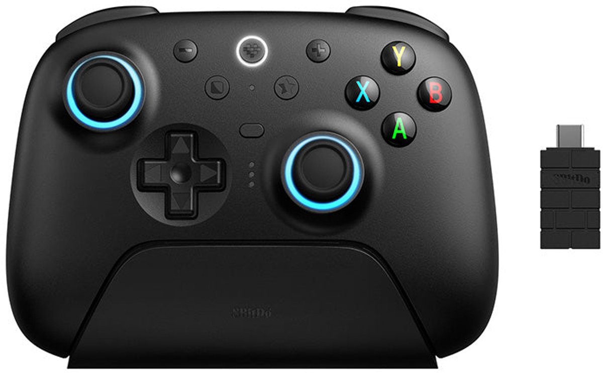 8BitDo Ultimate 2 Trådløs 2,4 GHz - TMR - RGB - Sort - Wireless Controller - PC