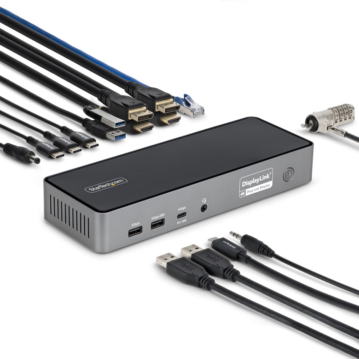 StarTech.com - docking station - USB-C - 2 x DP 2 x HDMI USB-C - 2.5GbE - TAA Compliant