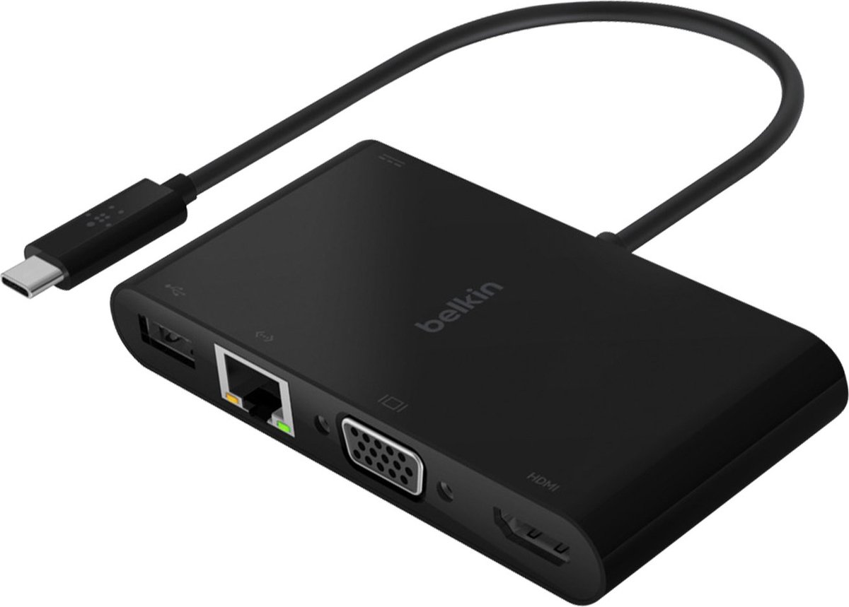 Belkin USB 2.0 Adaptateur [1x USB-C® - 5x HDMI®, RJ45, USB 3.0, USB-C®, VGA]