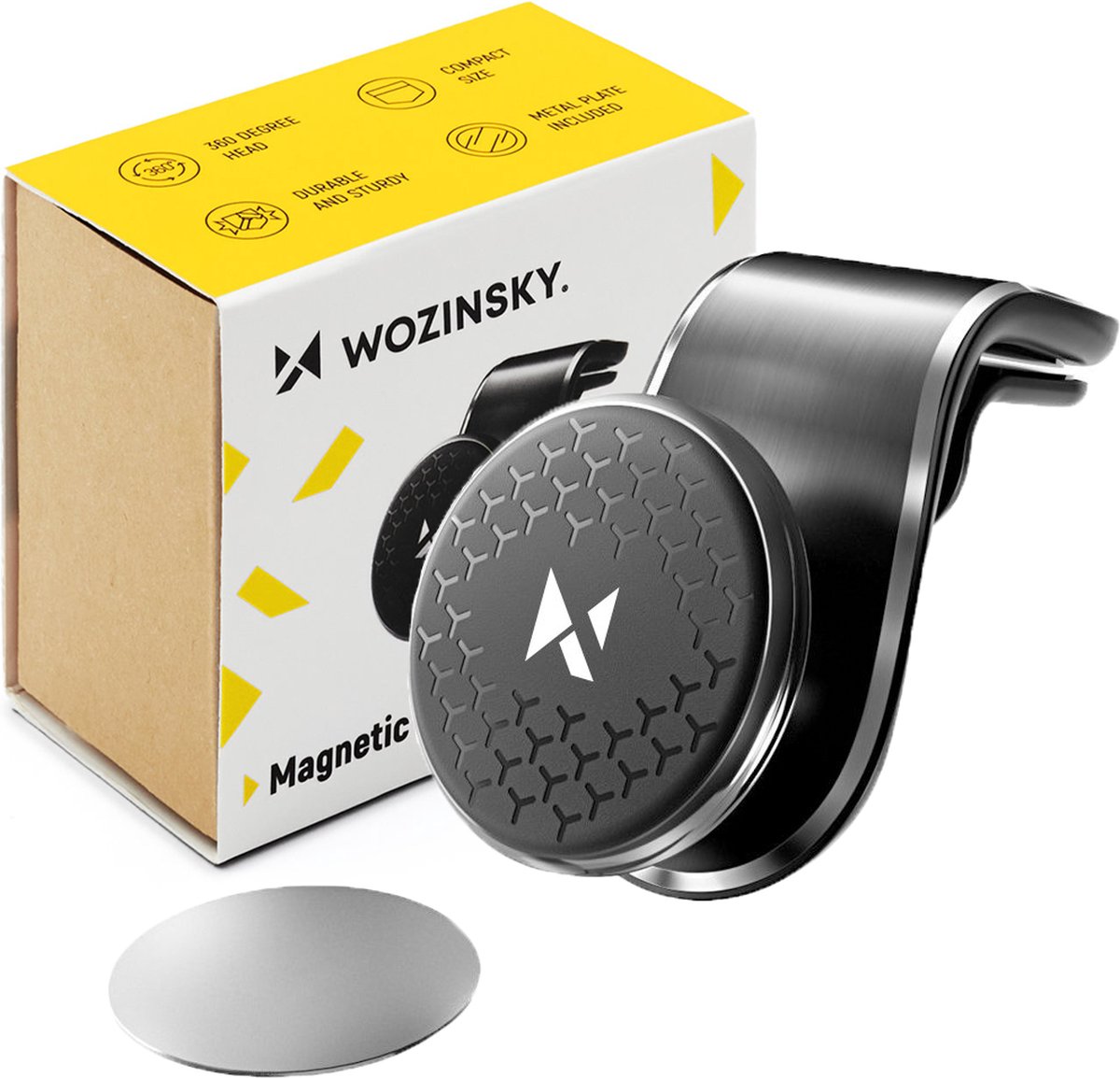 Wozinsky Magnetic Car Grille Mount 360 Black (WMH-03)
