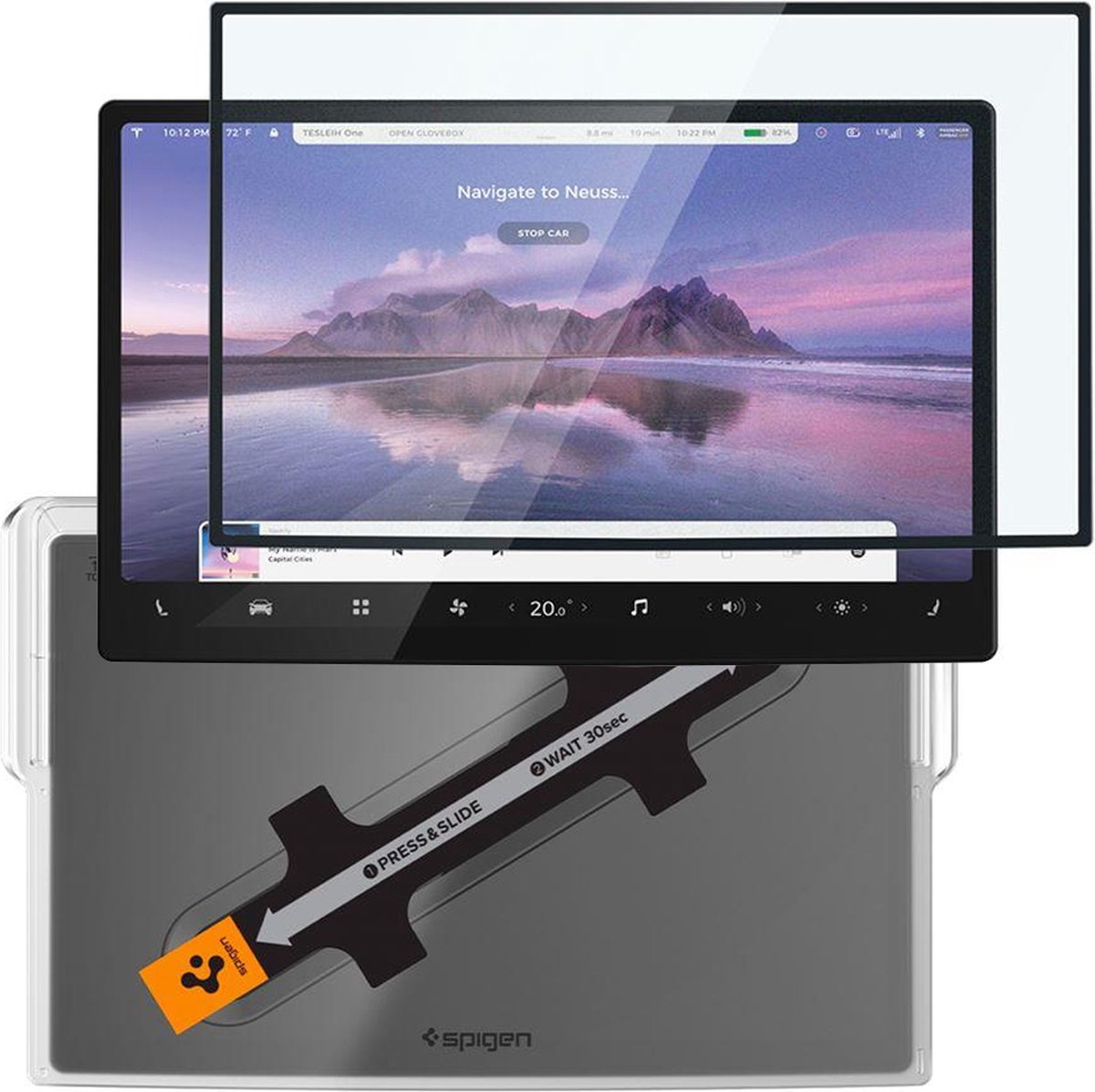 Spigen Glas.tR EZ Fit Tempered Glass for Tesla Model X 2022 / Model S 2021 - Black