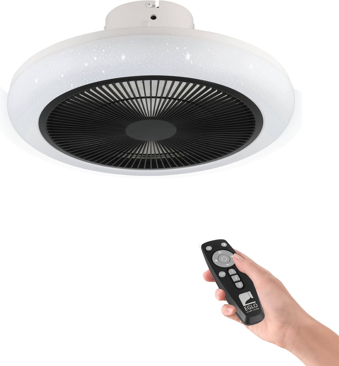 EGLO KOSTRENA VENTILATOR TW AC HVID/SORT
