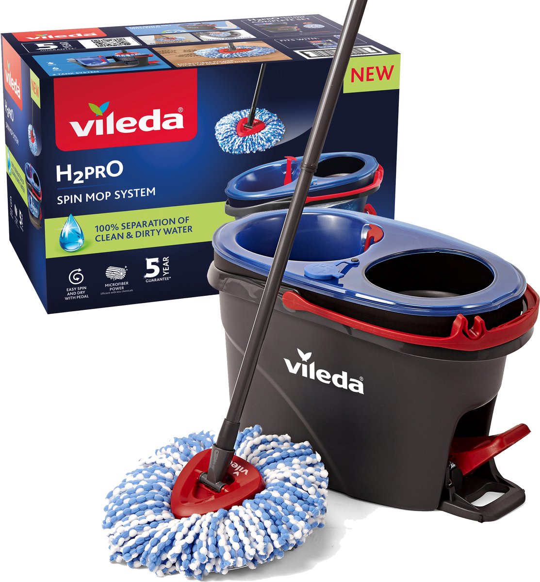 Vileda H2PrO Spin Mop System Dual-Tank System