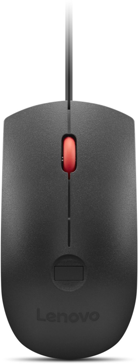 Lenovo - mouse - USB - black red - Mus - Optisk - 3 knapper - Rød