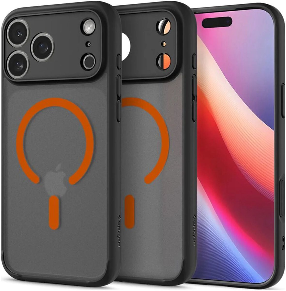 Spigen Ultra Hybrid MagSafe - frost black orange - iPhone 17 Pro Max