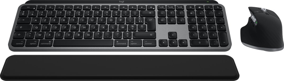 Logitech Master Series MX Keys S Combo for Mac - Tastatur & Mus sæt - Fransk - Sort
