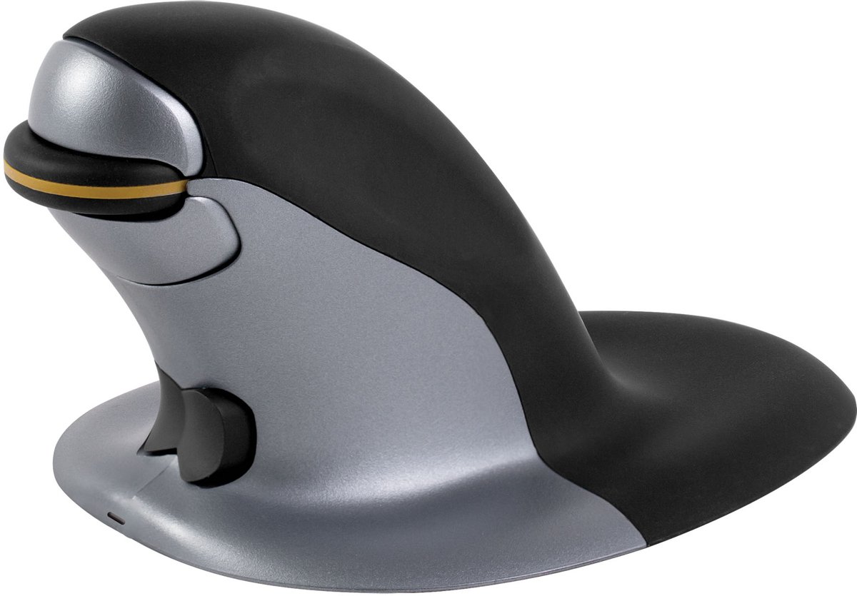 Fellowes Penguin Large - Vertical mouse - Laser - Sølv