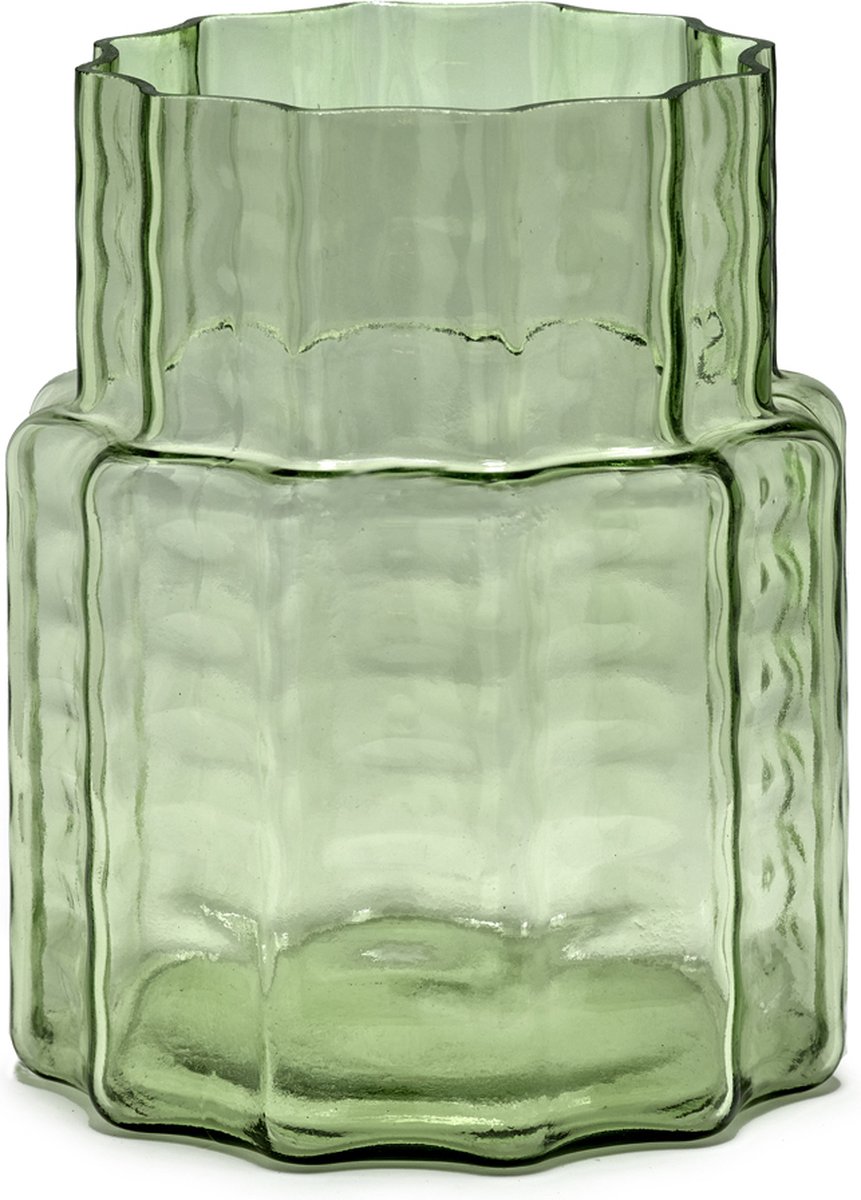 Serax Vase Waves 04 Ø18x21 cm Green-clear