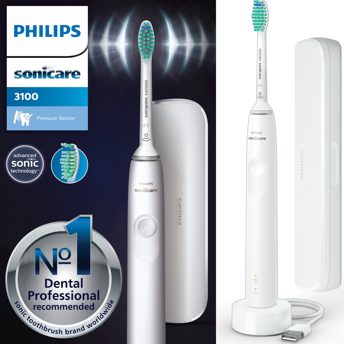 Philips Eltandbørste Sonicare 3100 series