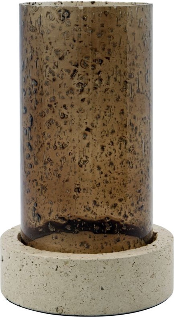 House Doctor Bougeoir Rivo 21,5 cm Marron