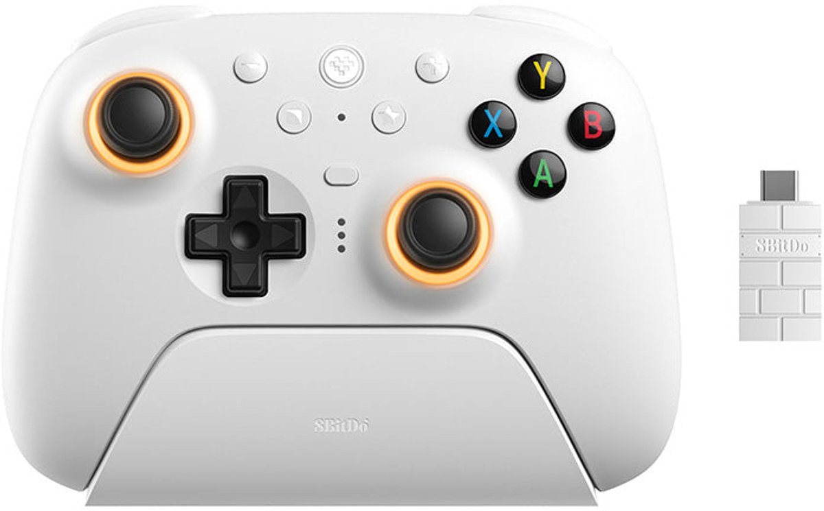 8BitDo Ultimate 2 Wireless 2.4G - TMR - RGB - White - Wireless Controller - PC