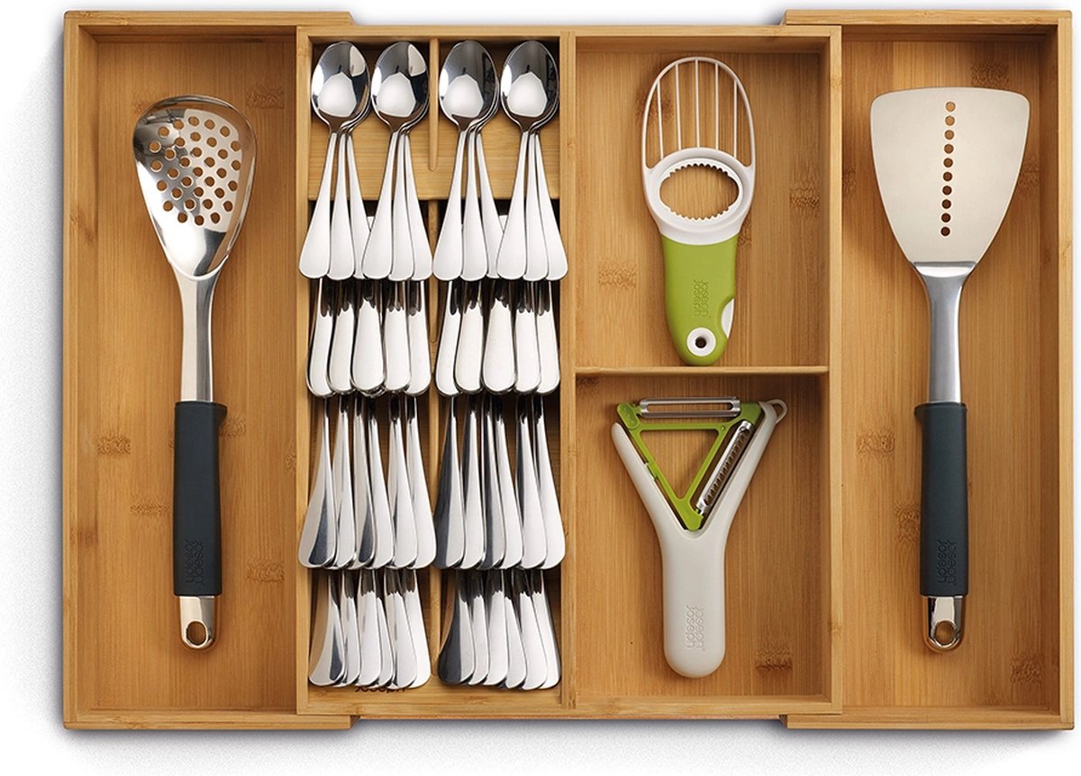 Joseph Joseph Tiroir à couverts Drawerstore extensible Bambou