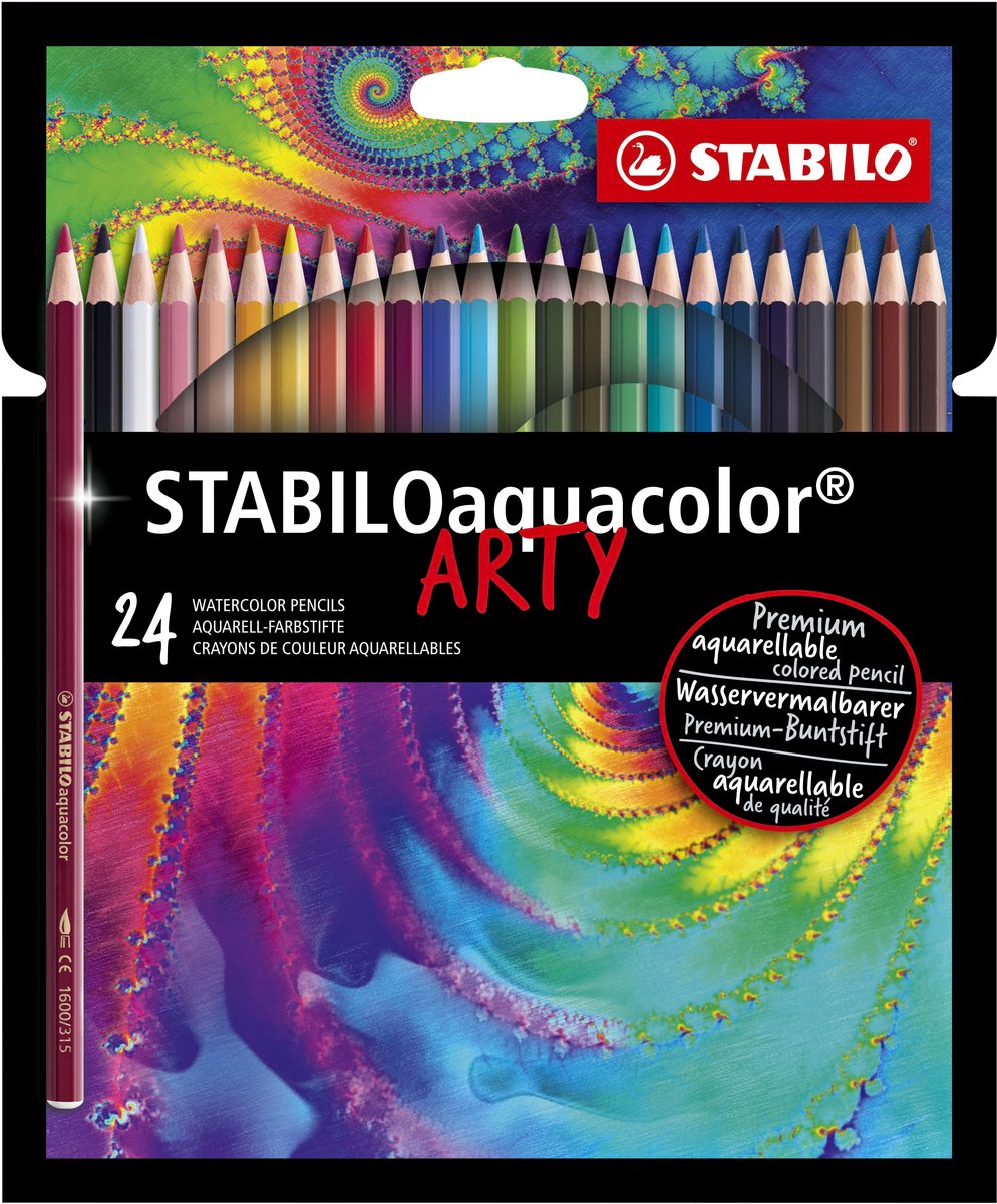 STABILO Aquacolor - Watercolor Colored Pencil - ARTY - Set 24 Pcs.