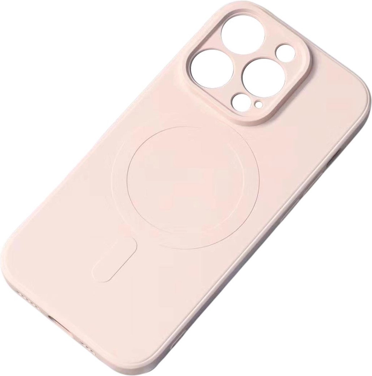 Hurtel MagSafe Compatible Silicone Case for iPhone 15 Pro Silicone Case - Cream