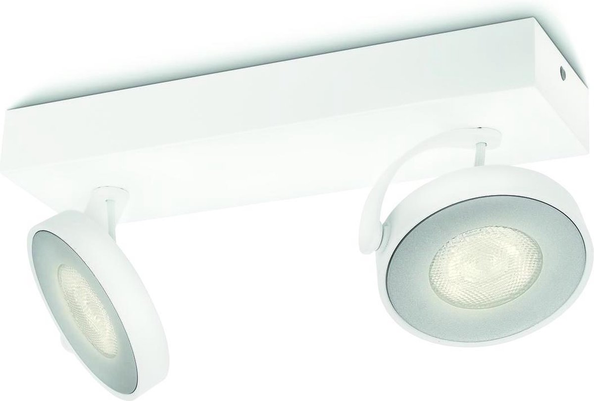 Philips Clockwork spotskinne, 2x5W 2700K, hvid