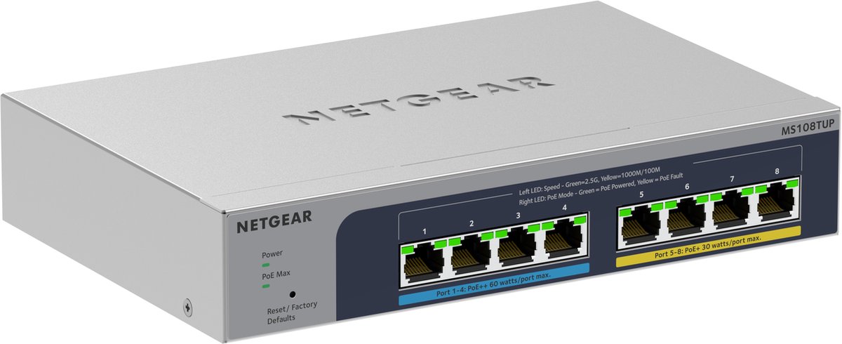 Netgear Smart MS108TUP - switch - 8 ports - smart - rack-mountable