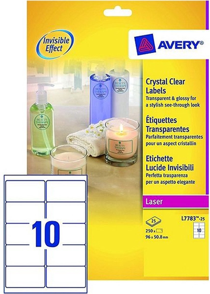 Avery - labels - glossy - 250 label(s) - 50.8 x 96 mm
