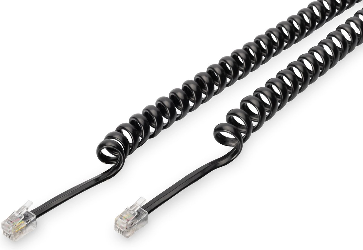 DIGITUS ASSMANN phone cable - 2 m - black - Sort - 2m