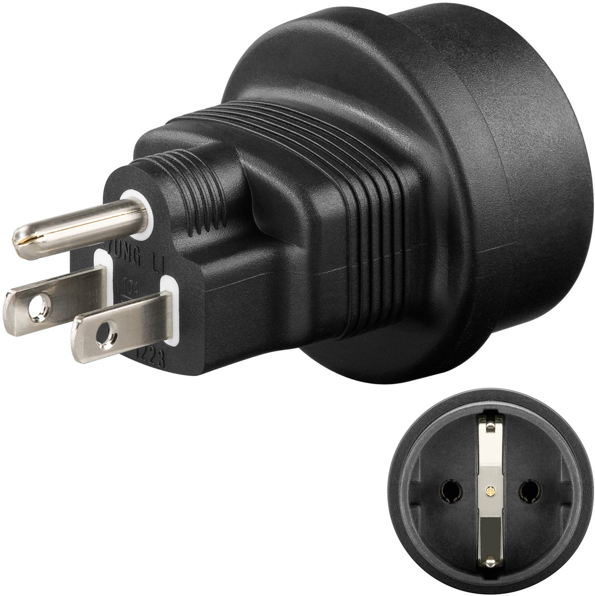 MicroConnect Connect Universal adapter US/Schuko - power connector adaptor