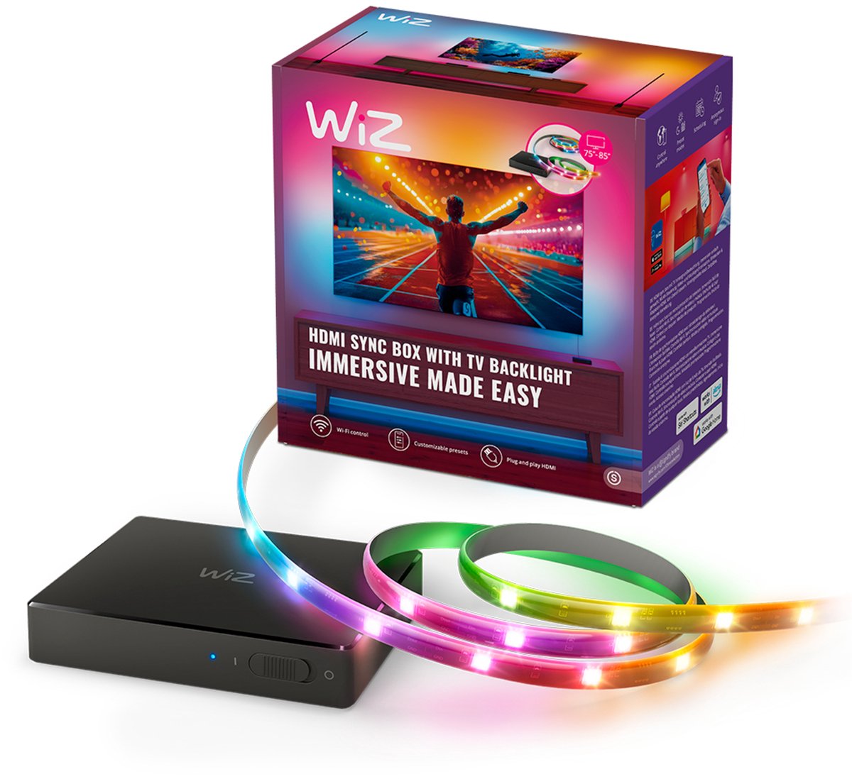 WiZ HDMI sync box med TV lightstrip 75"-85"