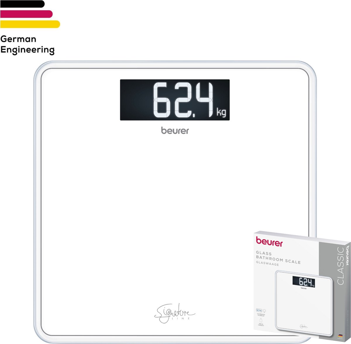 Beurer Badevægt - GS 400 Bathroom Scale Glass ( White )