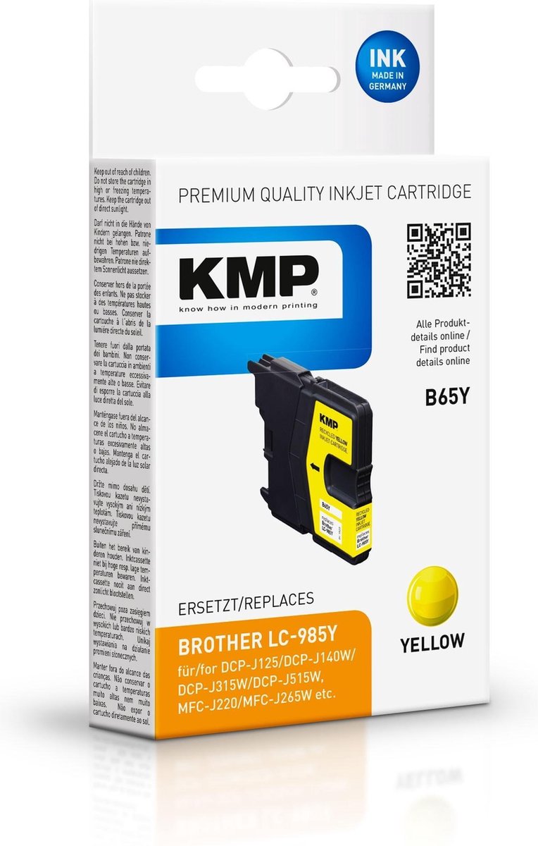 KMP B65Y - yellow - compatible - remanufactured - ink cartridge