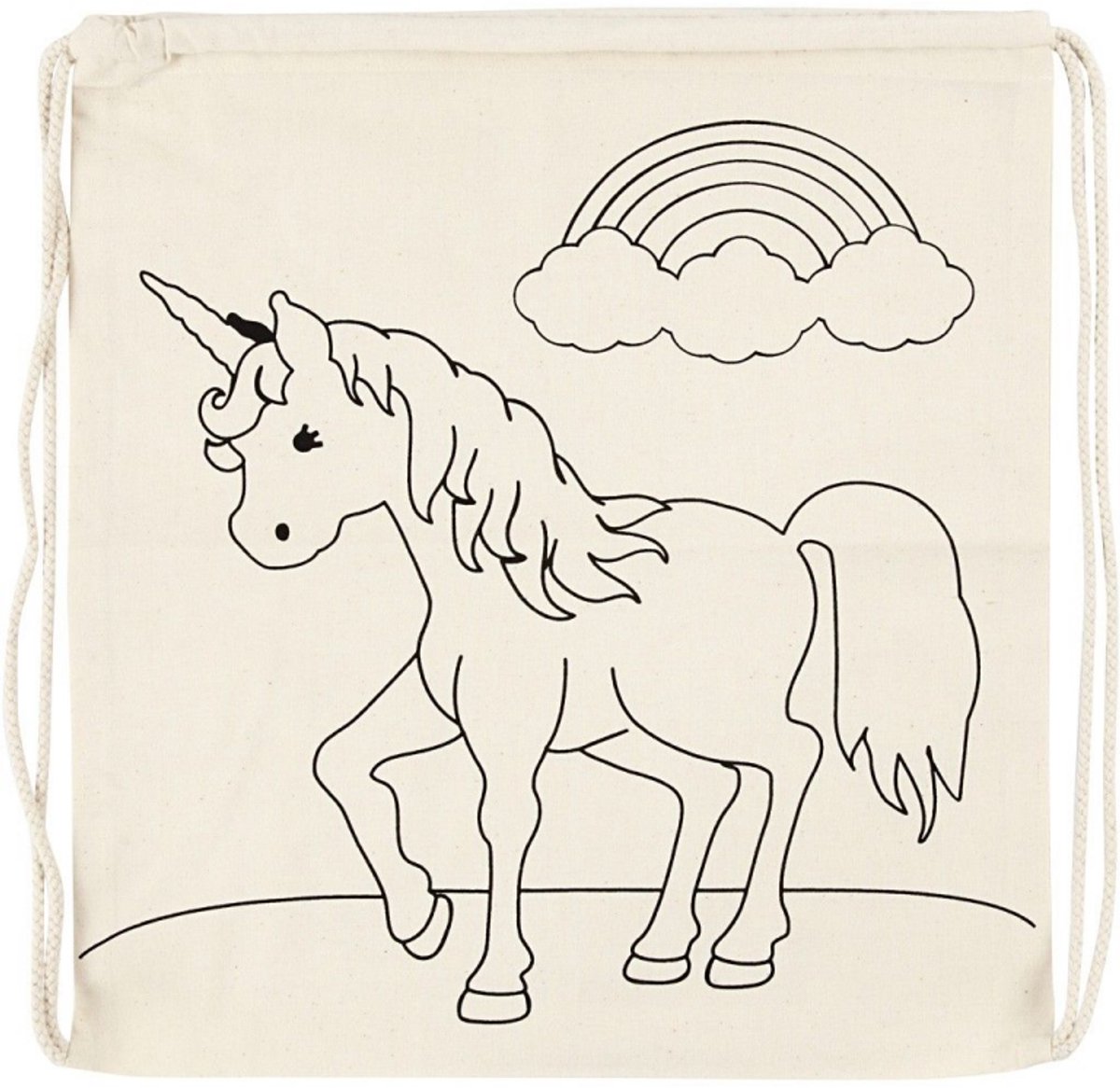 Creativ Company Color your own Cotton Gym Bag Unicorn