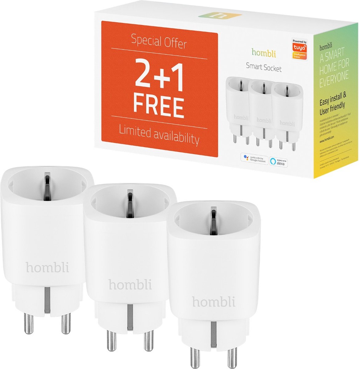 Hombli EU Smart Socket Promo Pack 2+1