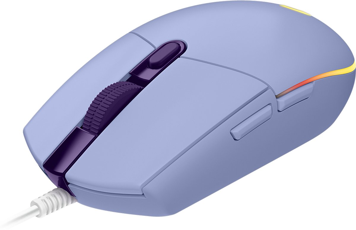 Logitech G102 LIGHTSYNC - Lilac - Gaming Mus - Optisk - 6 knapper - Lilla med RGB