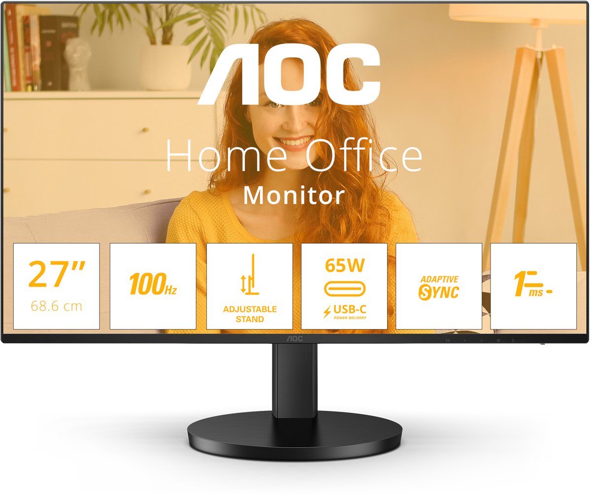 27" AOC Q27B3CF2 - 2560x1440 (QHD) - 100Hz - IPS - 65W USB-C
